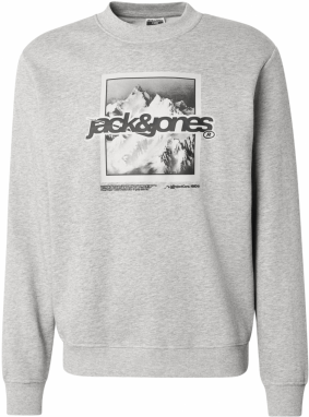 JACK & JONES Mikina 'JCOFLARE'  sivá / svetlosivá / čierna