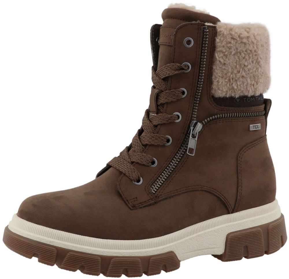 TOM TAILOR Šnurovacie členkové čižmy  hnedá