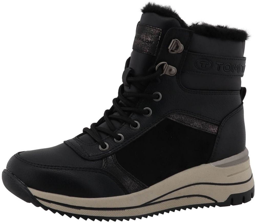 TOM TAILOR Šnurovacie členkové čižmy  čierna