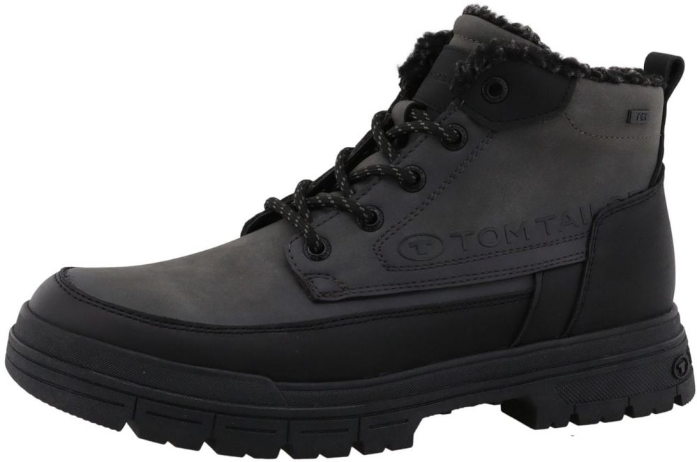 TOM TAILOR Šnurovacie čižmy  tmavosivá / čierna