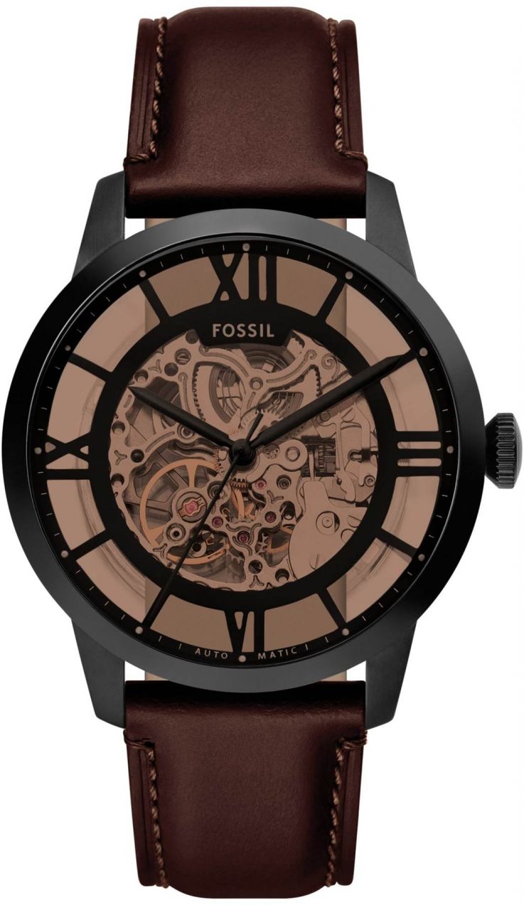 FOSSIL Analógové hodinky 'Townsman'  hnedá / čierna