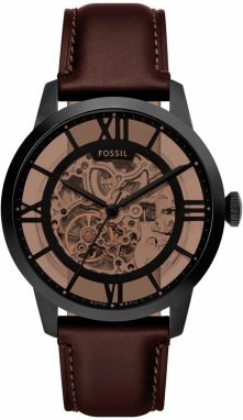 FOSSIL Analógové hodinky 'Townsman'  hnedá / čierna