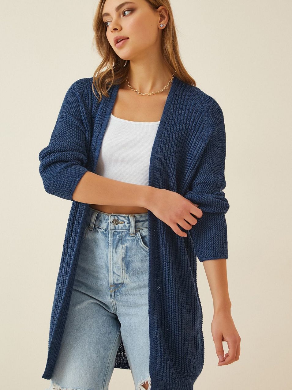 Happiness İstanbul Kardigán  námornícka modrá