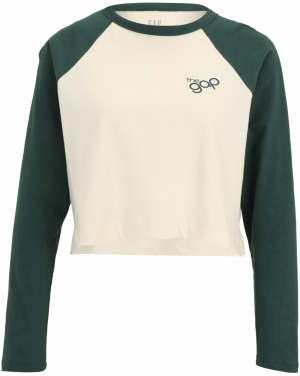 Gap Petite Tričko  tmavozelená / biela ako vlna