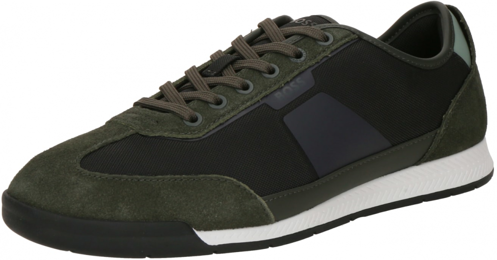 BOSS Nízke tenisky 'Nitan'  olivová / čierna