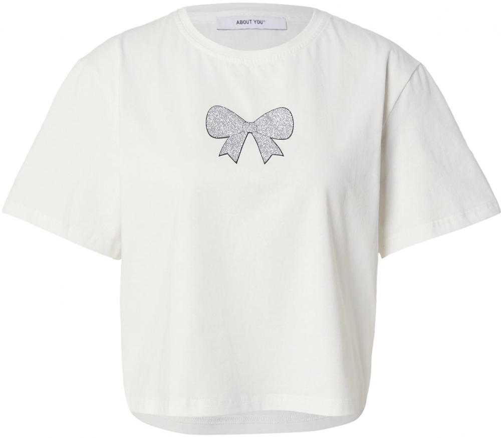 ABOUT YOU Tričko 'Elfi'  strieborná / biela