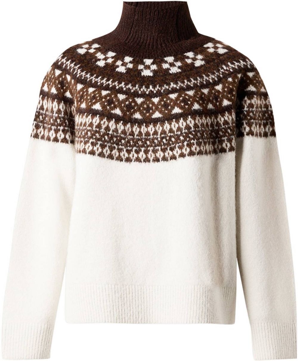 JJXX Sveter 'JXKRISTIN'  karamelová / tmavohnedá / vaječná škrupina