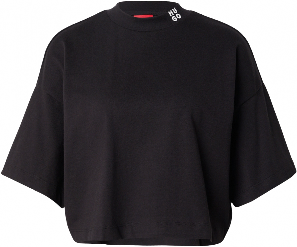 HUGO Tričko 'Damelody'  čierna / biela