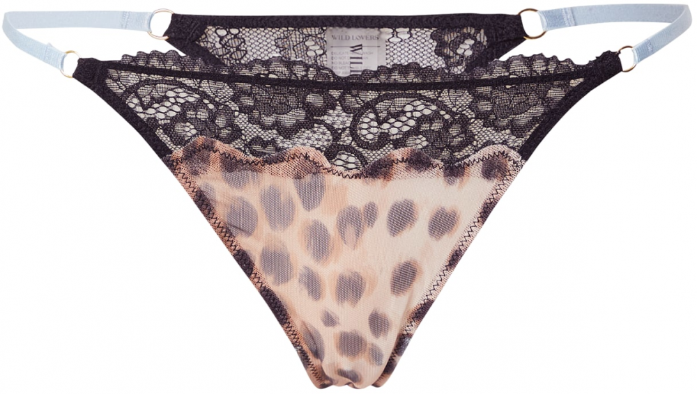WILD LOVERS Tangá 'LYRA'  béžová / pastelovo modrá / svetlohnedá / čierna