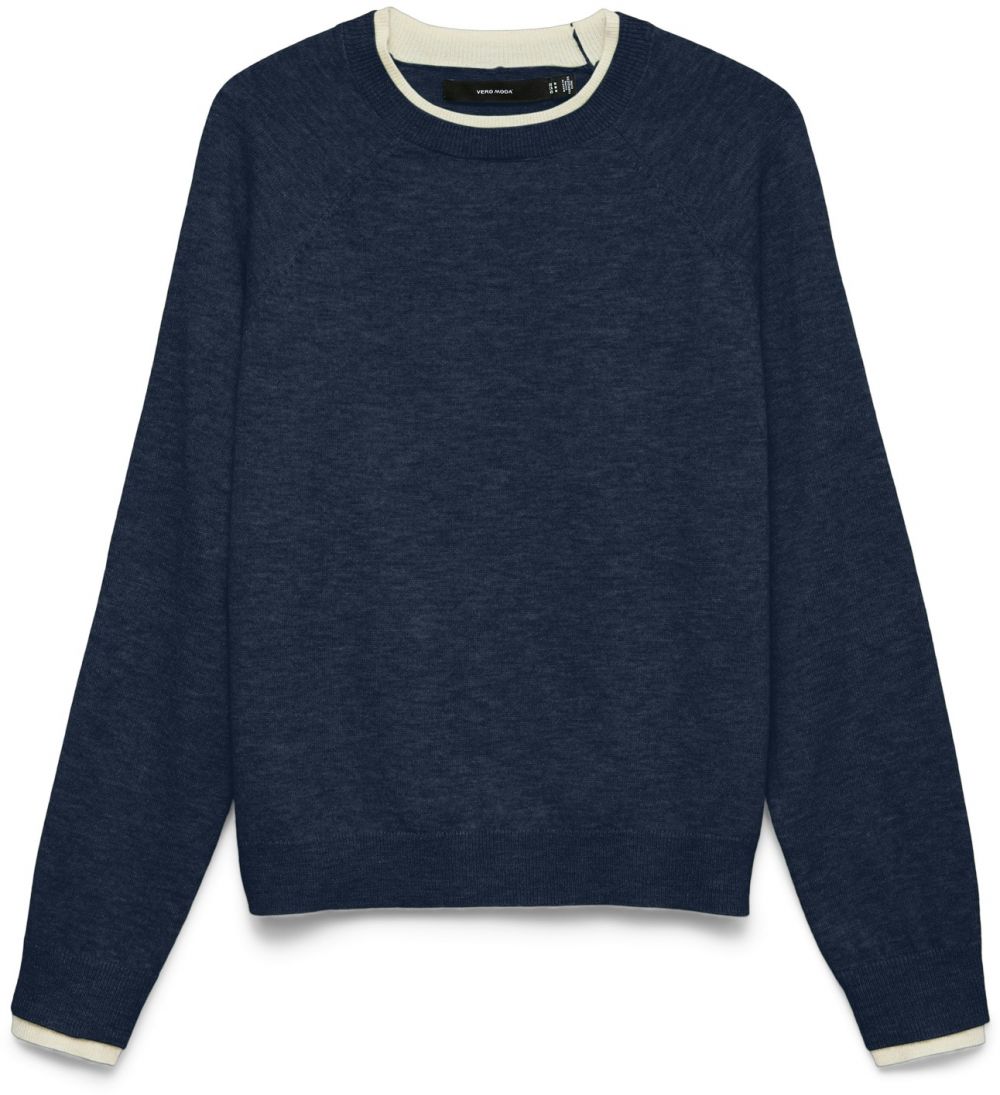 VERO MODA Sveter 'VMWONDERFUL'  námornícka modrá / biela