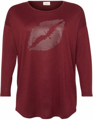 ONLY Carmakoma Tričko 'CARMALBA'  karmínovo červená / strieborná