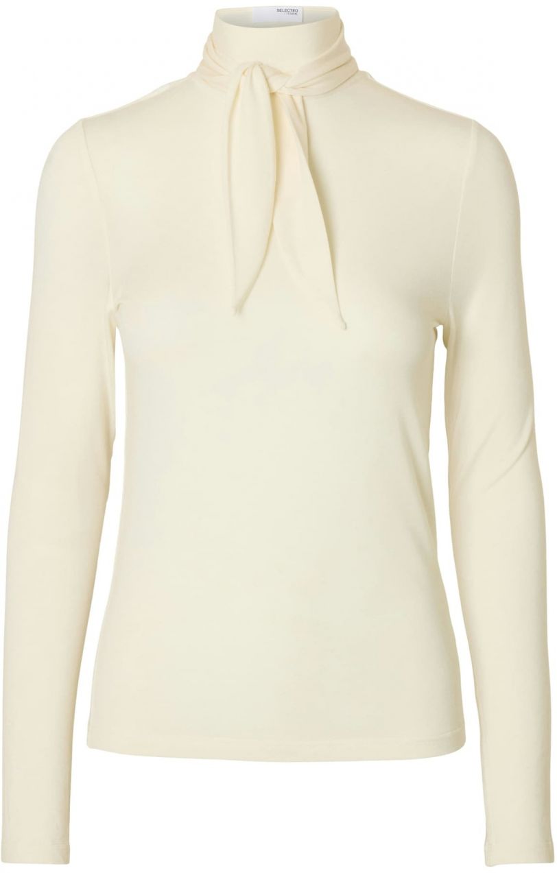 SELECTED Tričko 'SLFLINA LANO'  krémová