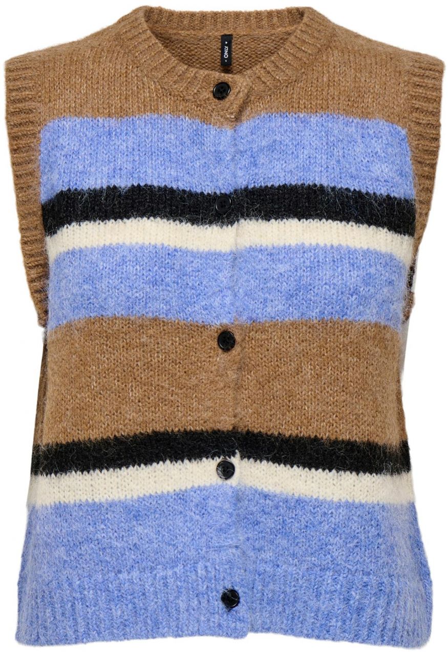 ONLY Pletená vesta 'ONLKALLIE'  svetlomodrá / karamelová / čierna / biela