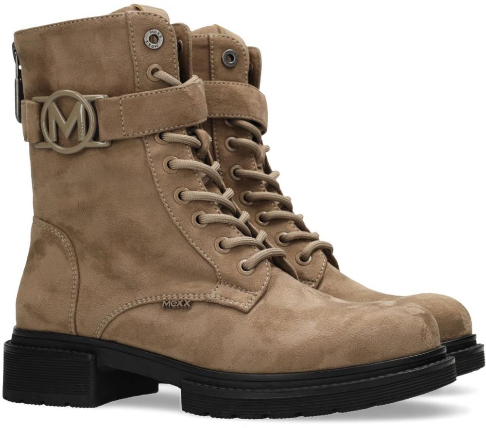 MEXX Šnurovacie členkové čižmy  sivobéžová
