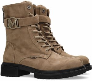 MEXX Šnurovacie členkové čižmy  sivobéžová