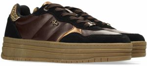 MEXX Nízke tenisky  tmavohnedá / zlatá / čierna