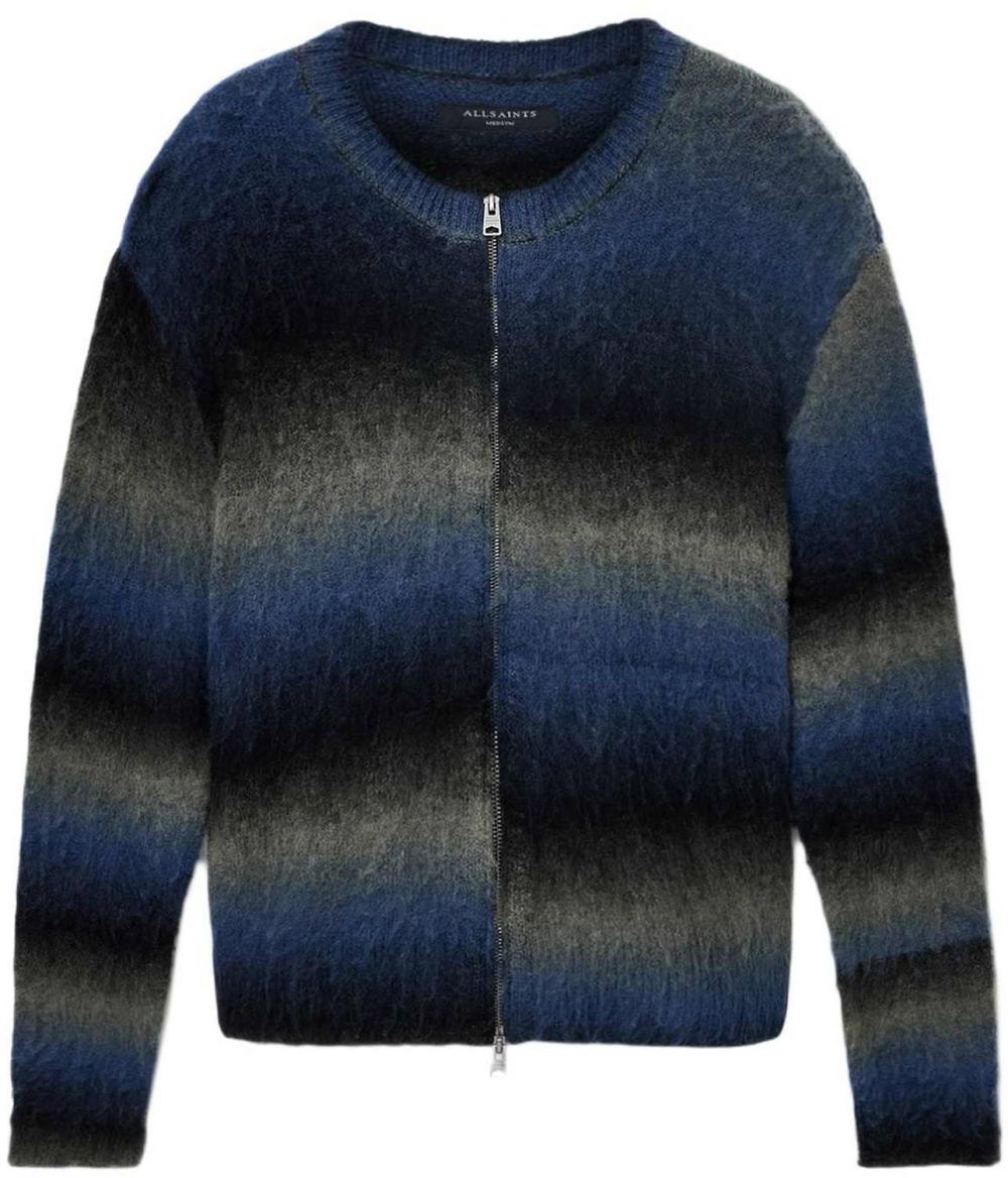 AllSaints Kardigán 'HALLEY'  modrá / sivá / čierna