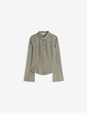 Bershka Blúzka  svetlobéžová / kaki