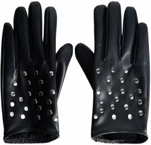 Bershka Prstové rukavice  čierna / strieborná