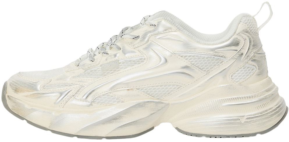 BUFFALO Nízke tenisky 'GIANNA'  strieborná / prírodná biela