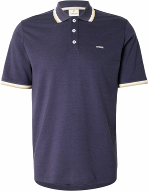 Jack & Jones Premium Tričko 'JPRBLUALVES'  béžová / tmavomodrá / biela