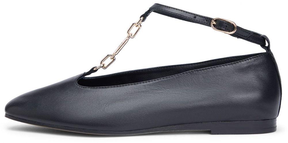 TOMMY HILFIGER Baleríny s ramienkom  čierna