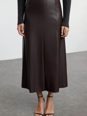 Trendyol Sukňa  tmavohnedá