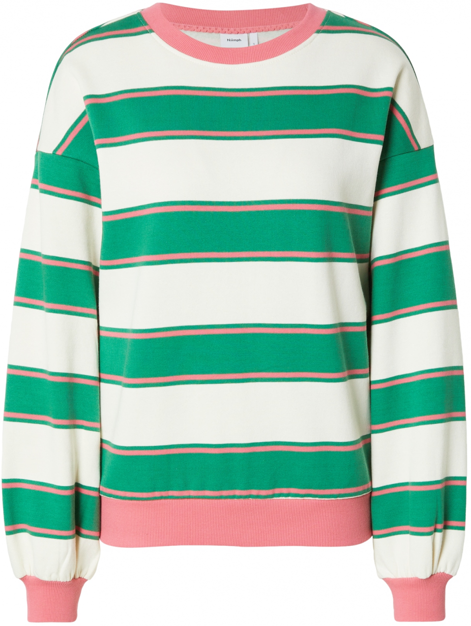NÜMPH Mikina 'LAPPI'  zelená / ružová / biela