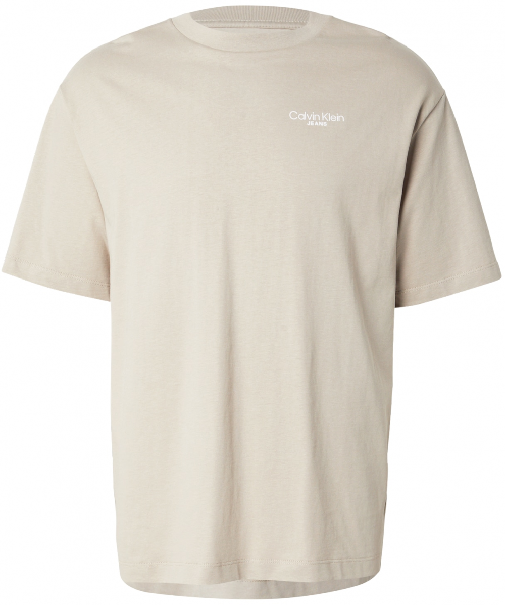 Calvin Klein Jeans Tričko  svetlohnedá / biela