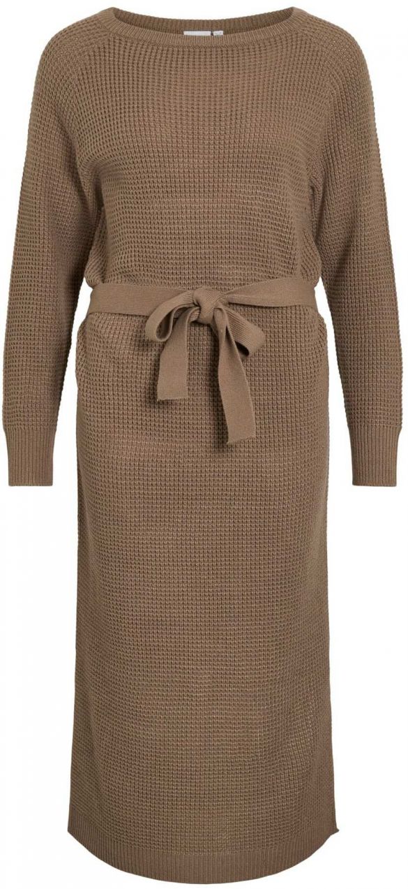 VILA Pletené šaty 'VIBUBBA'  hnedá