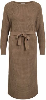 VILA Pletené šaty 'VIBUBBA'  hnedá