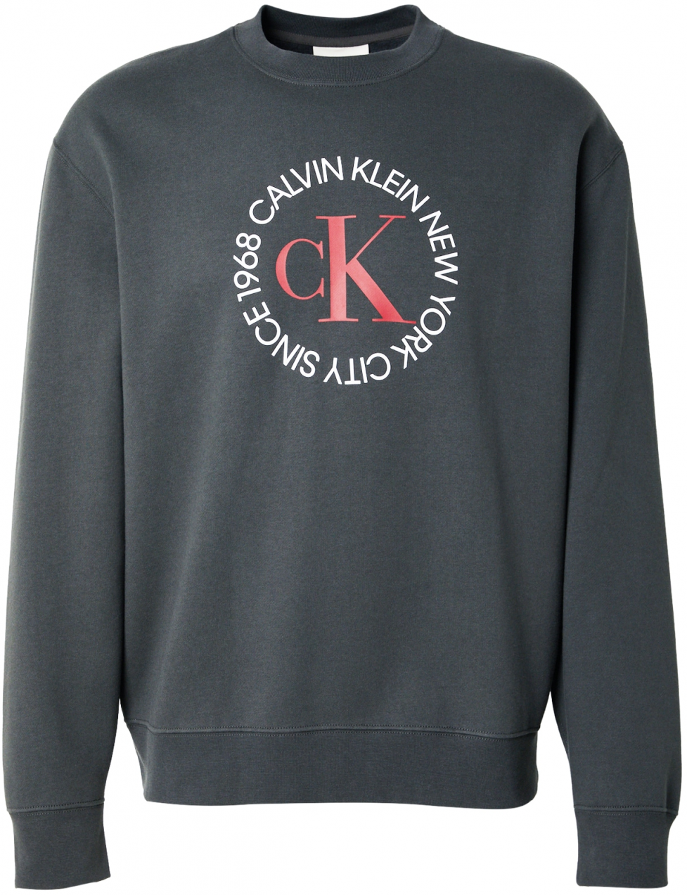 Calvin Klein Jeans Mikina  tmavosivá / červená / biela