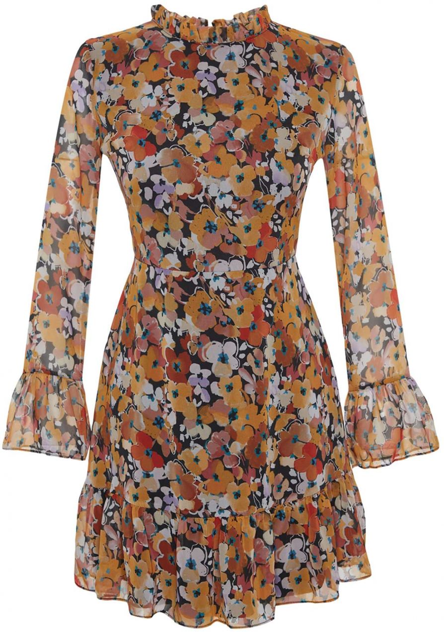 Trendyol Šaty  farba ťavej srsti / pueblo / čierna / biela