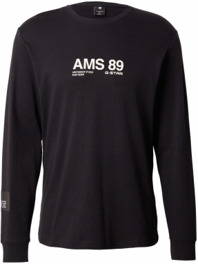 G-STAR Tričko 'Ams 89'  čierna / biela