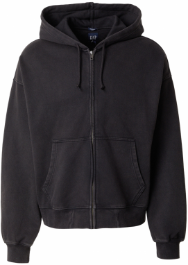 GAP Tepláková bunda  čierna melírovaná