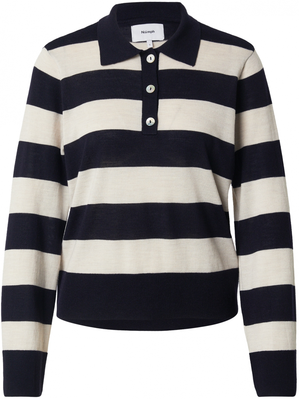 NÜMPH Sveter 'CHIA'  svetlobéžová / tmavomodrá