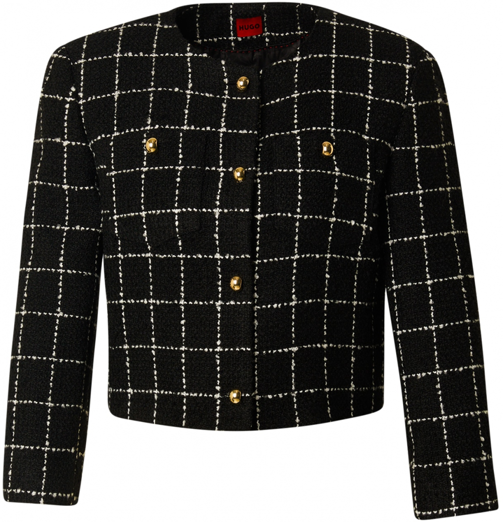 HUGO Prechodná bunda 'Adini-1'  čierna / biela