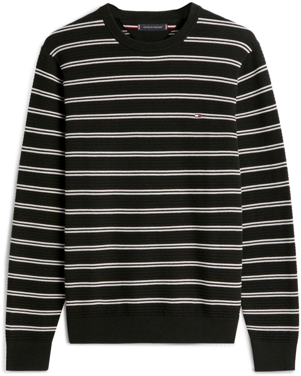 TOMMY HILFIGER Sveter 'SEASONAL'  čierna / biela