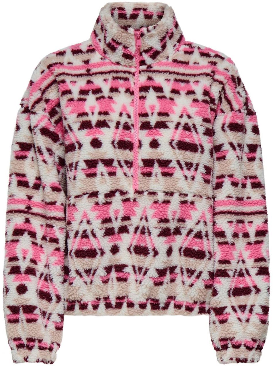 ONLY Sveter 'ONLJANNE'  krémová / černicová / ružová