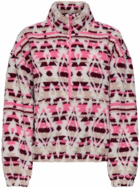 ONLY Sveter 'ONLJANNE'  krémová / černicová / ružová