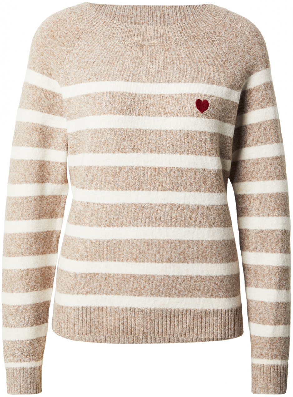 VERO MODA Sveter 'VMDOFFY'  svetlohnedá / biela