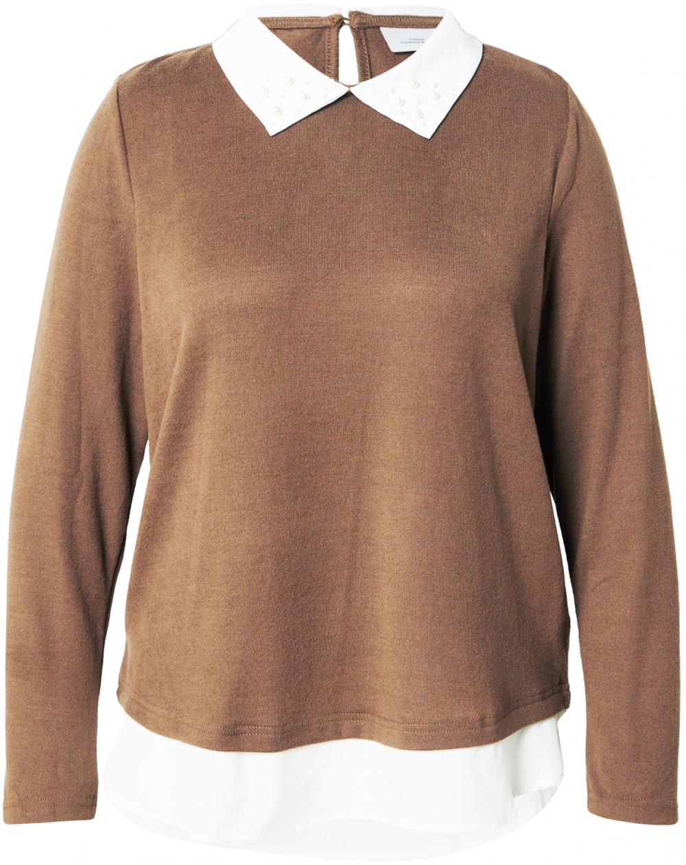 ONLY Carmakoma Tričko 'CARALBA'  svetlohnedá / biela