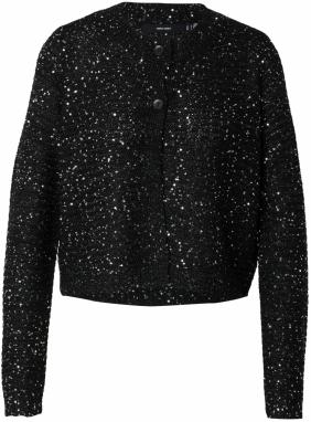VERO MODA Kardigán 'VMLEILANI'  čierna / strieborná