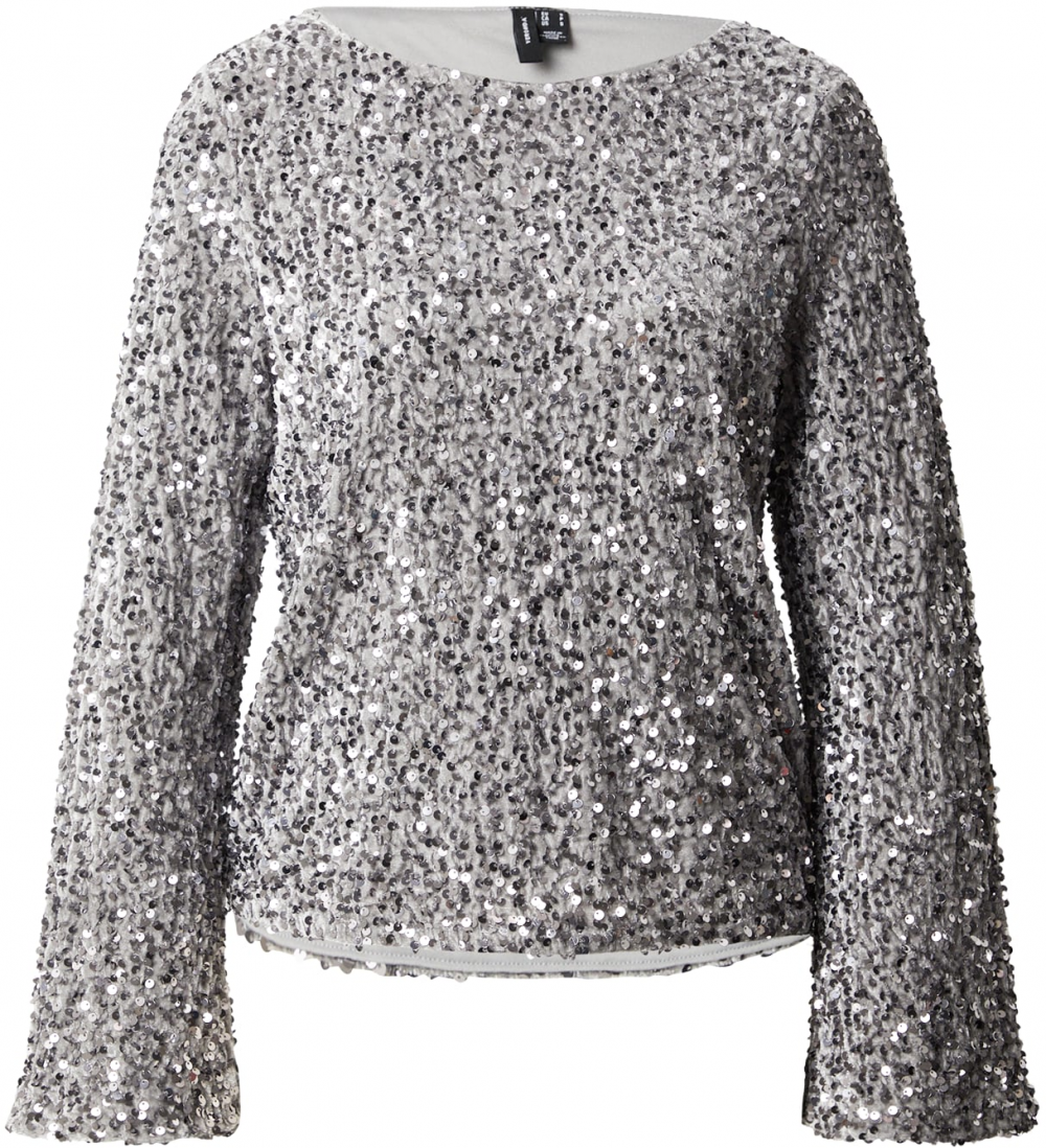 VERO MODA Blúzka 'VMBELLA'  sivá / strieborná