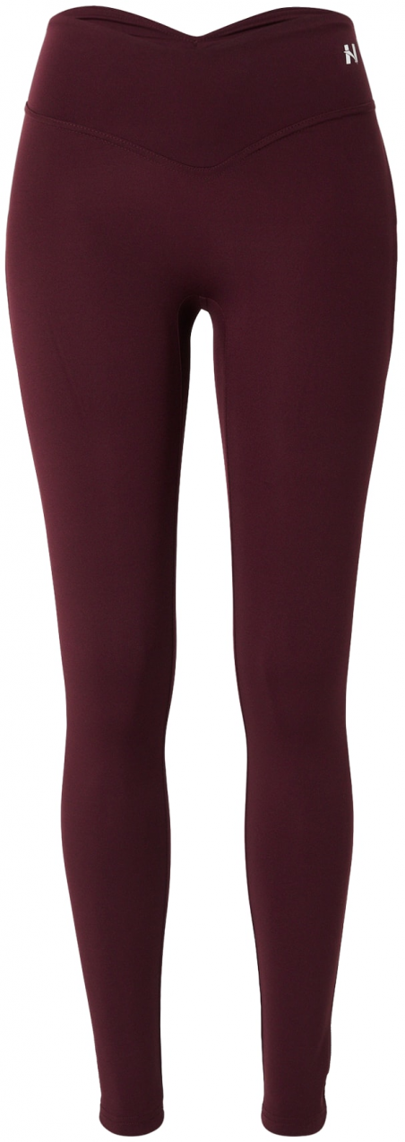 NEBBIA Športové nohavice  tmavočervená / biela