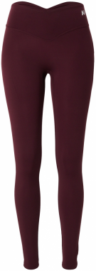 NEBBIA Športové nohavice  tmavočervená / biela