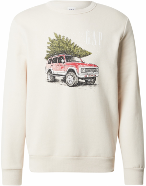 GAP Mikina  krémová / zelená / červená / čierna