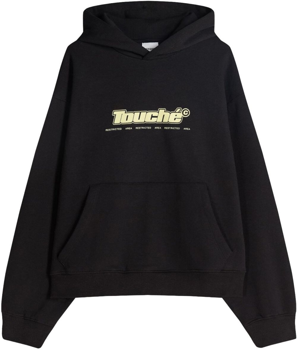 Bershka Mikina  pastelovo žltá / ružová / čierna / biela