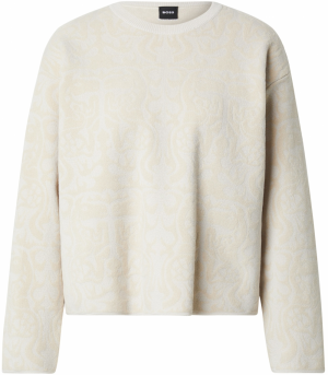 BOSS Sveter 'Fu_CNY'  šedobiela / biela ako vlna