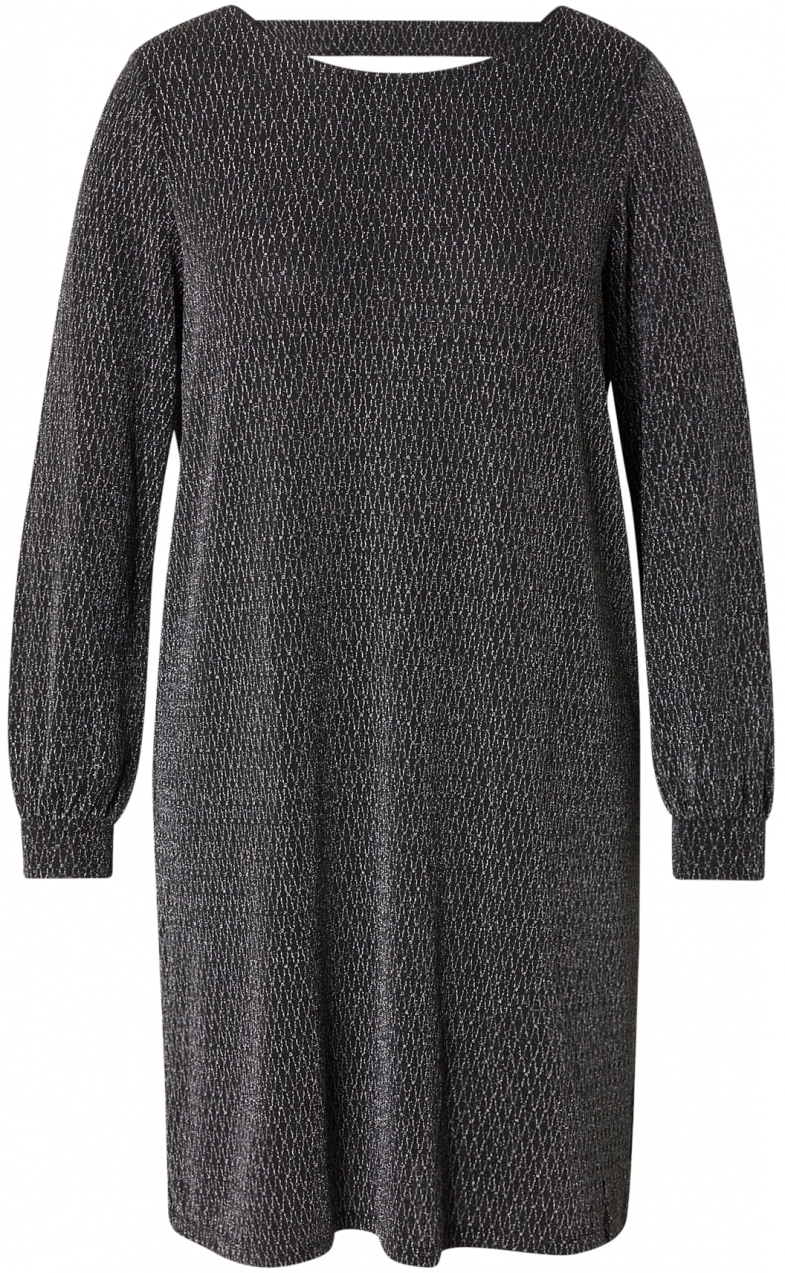 ONLY Carmakoma Pletené šaty 'CARCAROL'  čierna / strieborná